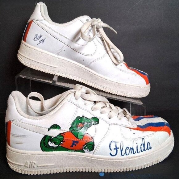 Nike Florida Gators Shoes Women's sz 8 Custom Air Force 1 Low NCAA Football - Picture 1 of 14
